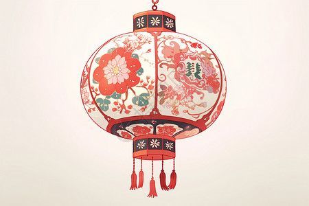 红灯笼装饰传统的装饰文化灯笼插画