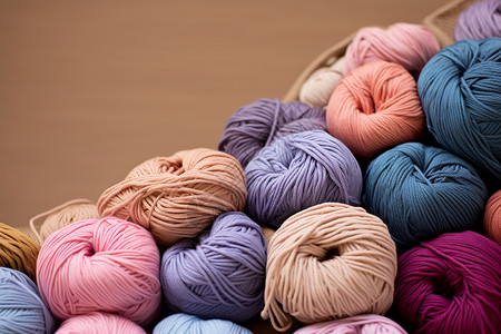 手工编织的毛线球背景图片