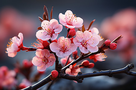 美丽绽放的樱花花朵背景图片