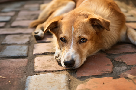 田园犬乖巧懒洋洋的宠物狗狗背景