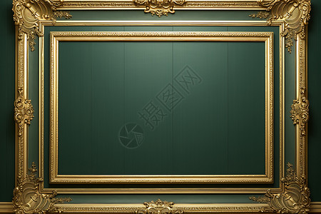 中国风木质边框古典艺术画框背景