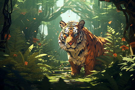 丛林老虎背景图片