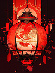 闪耀着中华文化的灯笼背景图片