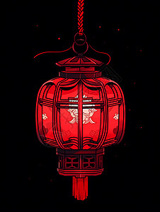 红灯笼点亮夜幕背景图片