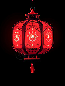 红灯笼中的微光背景图片