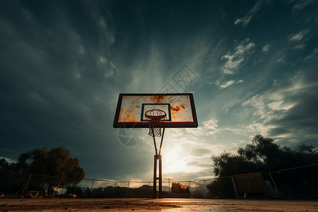 社区公园篮球场高清图片
