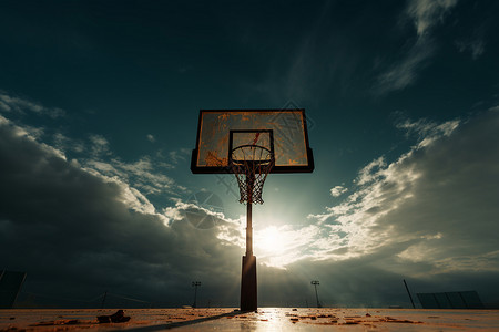 阳光下的篮球场高清图片