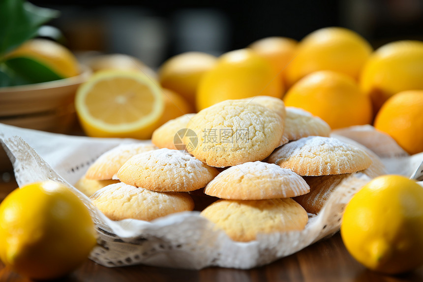 柠檬与饼干的美食艺术图片