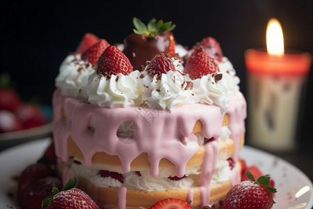 甜蜜的奶油蛋糕背景图片