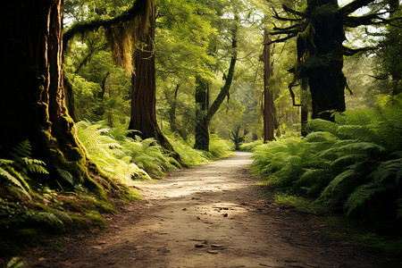 林间的步行小径背景图片