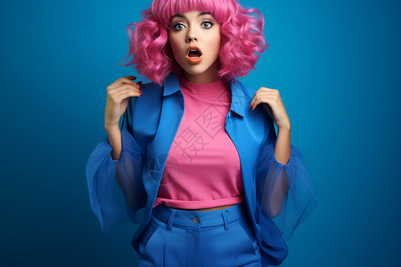粉色发型背景图片