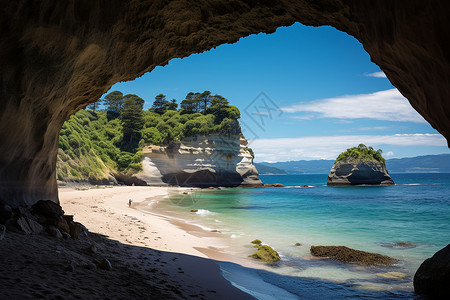 岩石形态的洞穴背景图片