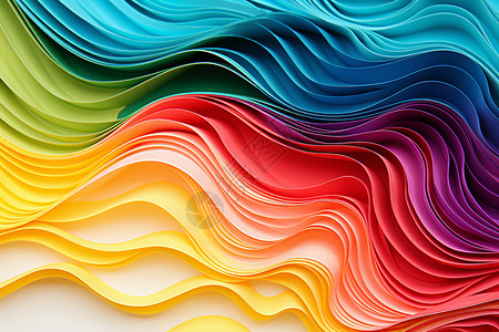 彩虹波缤纷色彩的抽象背景设计图片