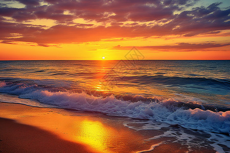 大海上的日落背景图片