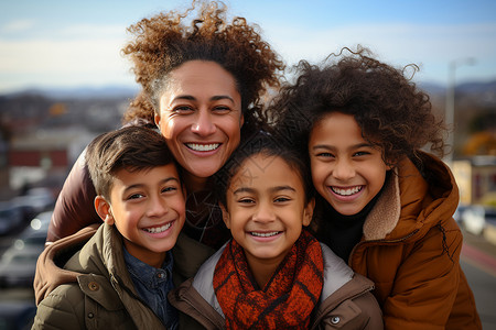 开心快乐的家庭背景图片