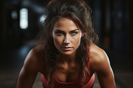 健身的年轻女性背景图片