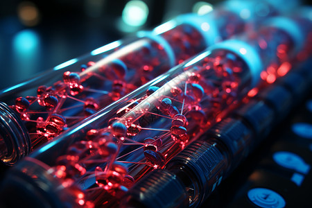 玻璃管里的红色基因序列高清图片