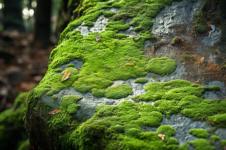 森林中的苔藓背景图片
