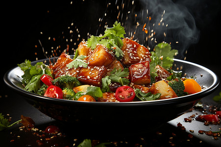 蔬菜炒肉烧菜美食素材高清图片