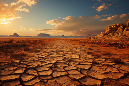 干裂的沙漠背景图片