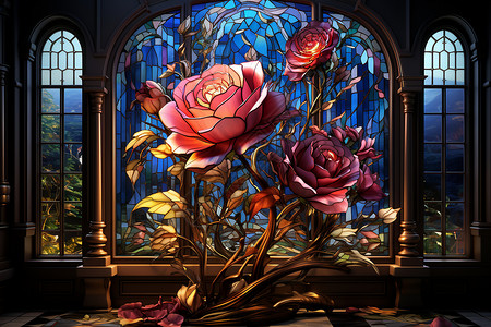 奇幻玫瑰背景图片