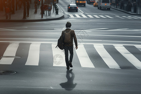 人行横道上的男人背景图片