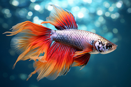 水下美丽的金鱼背景图片