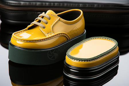 黄色皮鞋背景图片