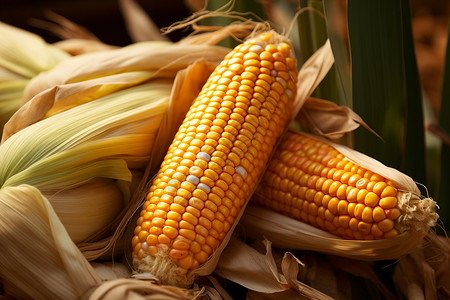 丰收的玉米背景图片