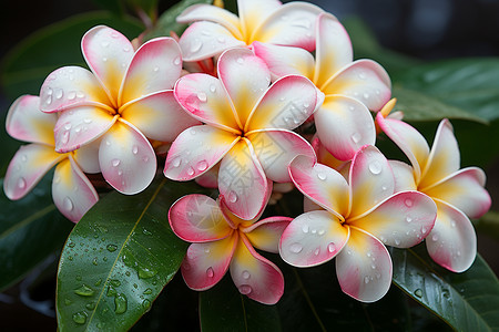 南亚红鸡蛋花盛开的红鸡蛋花背景