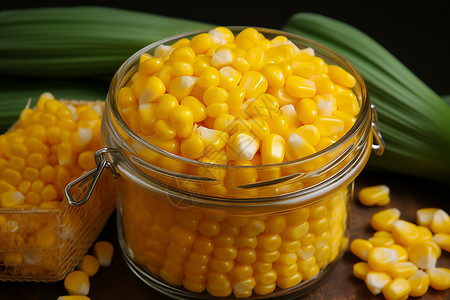 一罐玉米粒背景图片