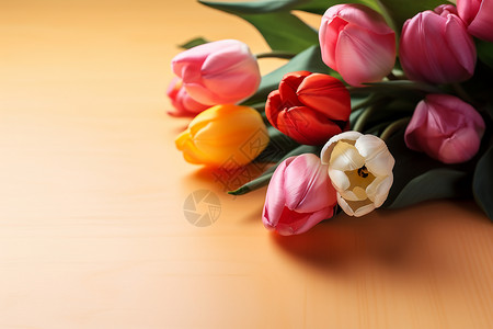 多彩的郁金香花朵背景图片