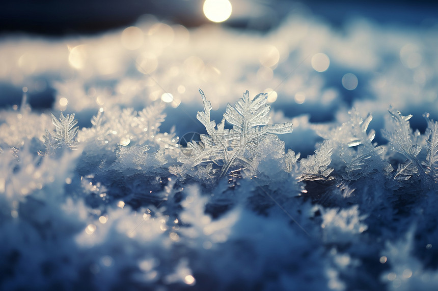 雪地里的冰晶图片