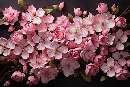 绽放的粉色花朵背景图片