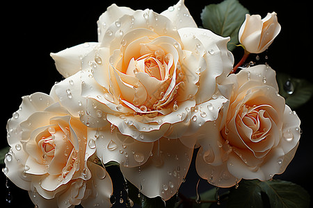 绽放的白玫瑰背景图片