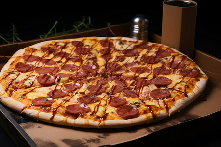 一张香肠披萨背景图片