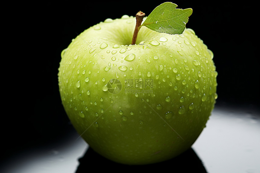 一个绿色的苹果图片