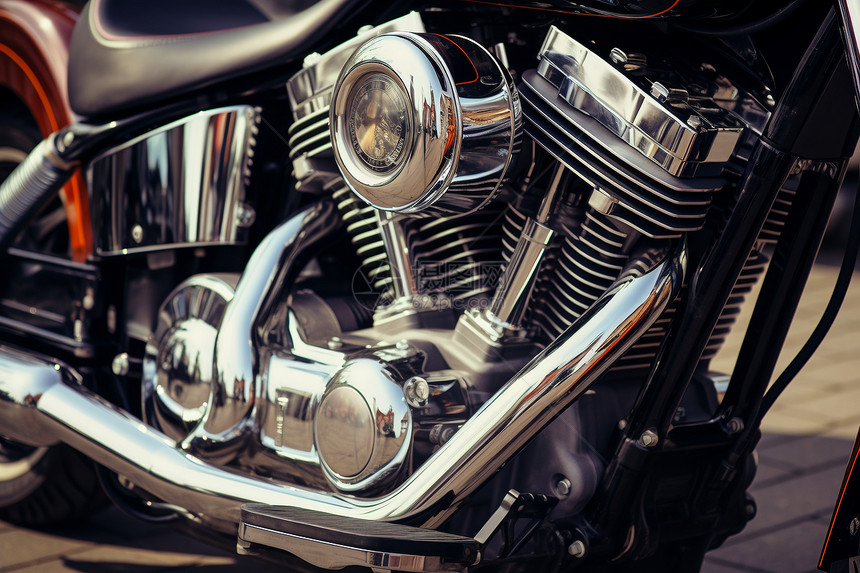 摩托车的引擎和发动机图片