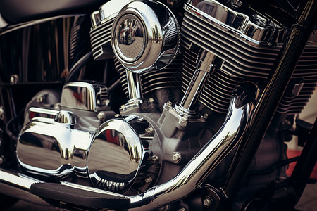 摩托车的发动机高清图片