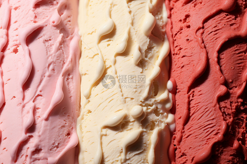 不同口味的冰淇淋冷饮图片