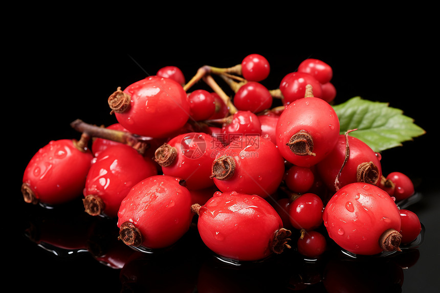 新鲜采摘的红色浆果图片