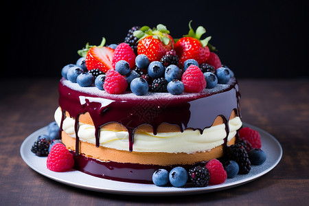 浆果甜点蛋糕背景图片
