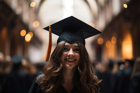 毕业典礼上的女大学生背景图片