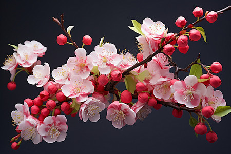 樱花盛开中的枝丫背景图片