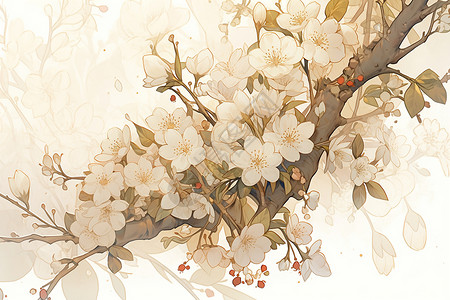 清新自然的樱花花朵背景图片