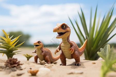 动物雕塑素材迷你恐龙玩具背景