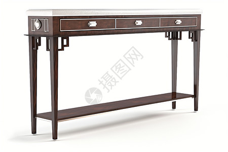 古典家具的木质桌台高清图片