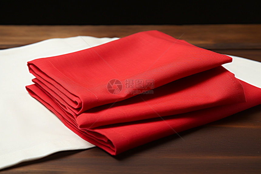 红色的餐巾图片