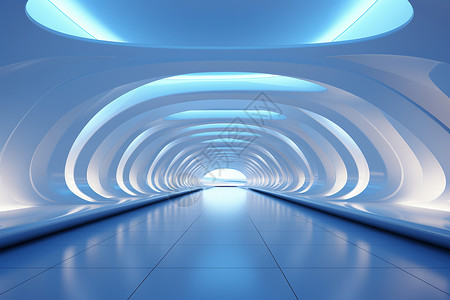 未来主义的隧道建筑高清图片