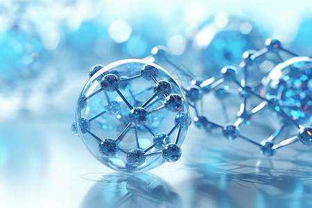 生物学成形的蓝色医疗球体设计图片